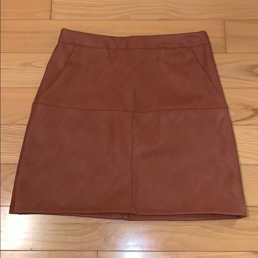 Leather high waisted skirt